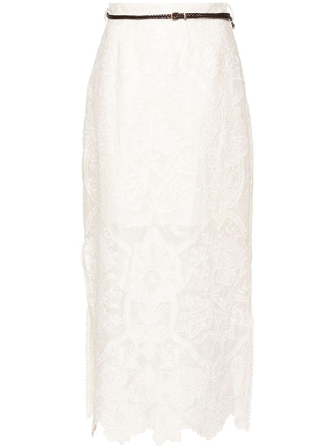 Ottie embroidered midi skirt